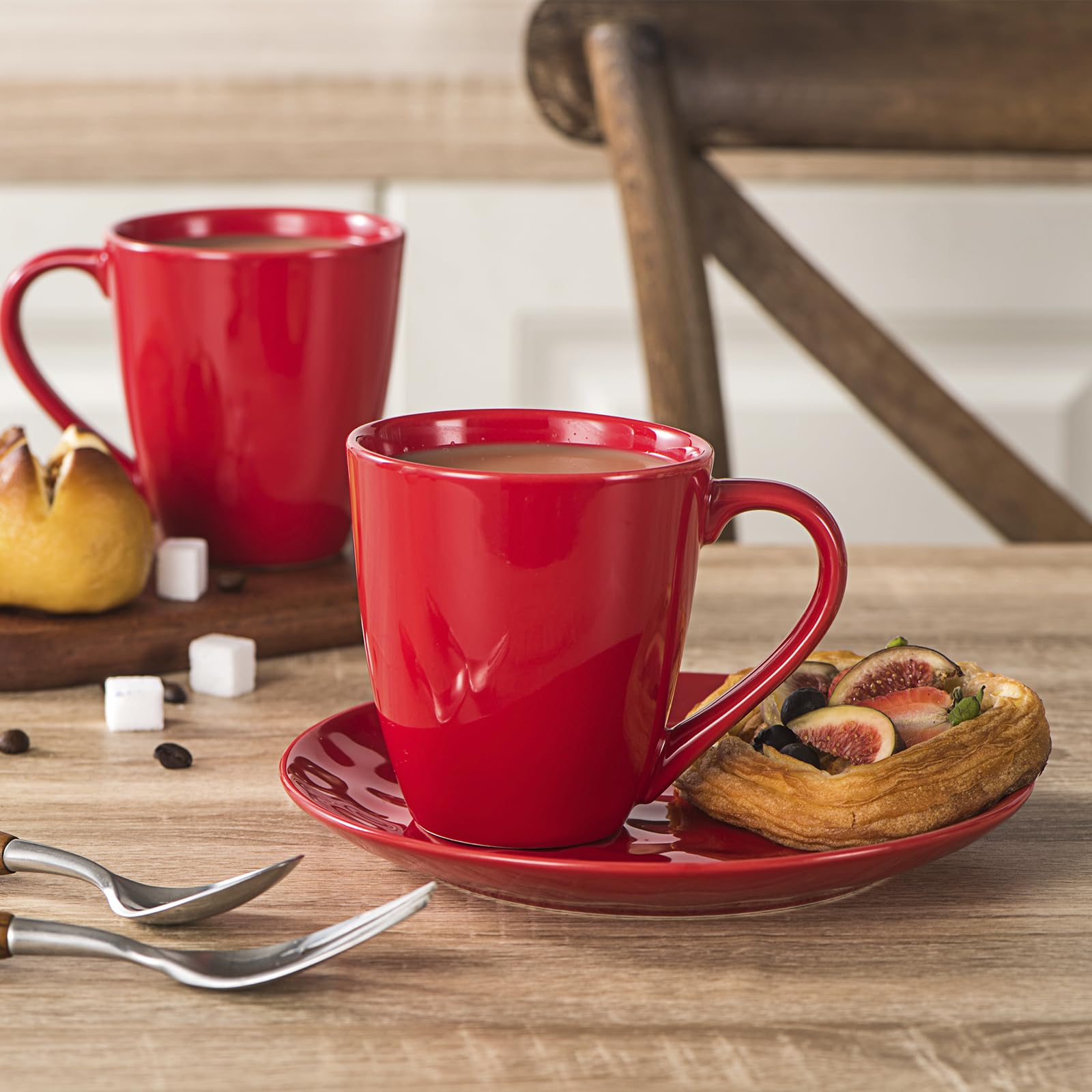 Red Ceramic Coffee Mug Set - From Where - 
