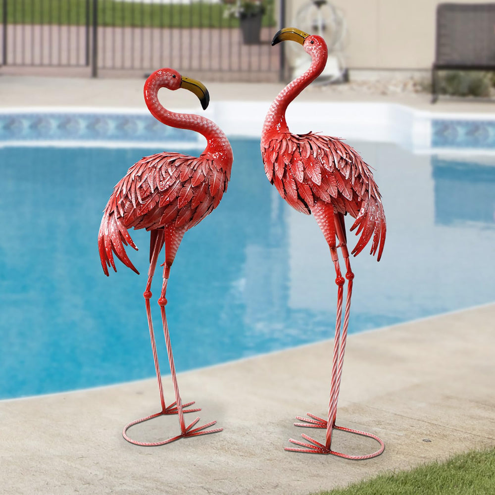 Red Flamingo Statues (Set of 2) - From Where - 