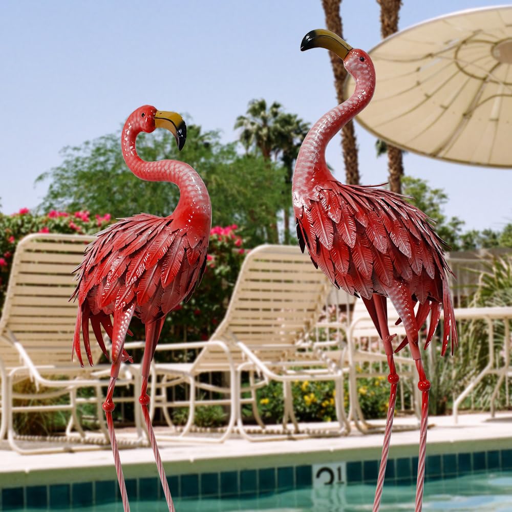 Red Flamingo Statues (Set of 2) - From Where - 