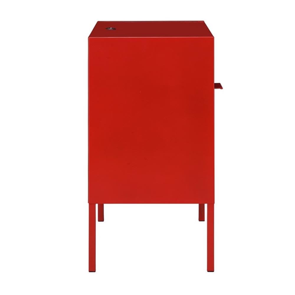 Red Metal Bedside Nightstand - From Where - 