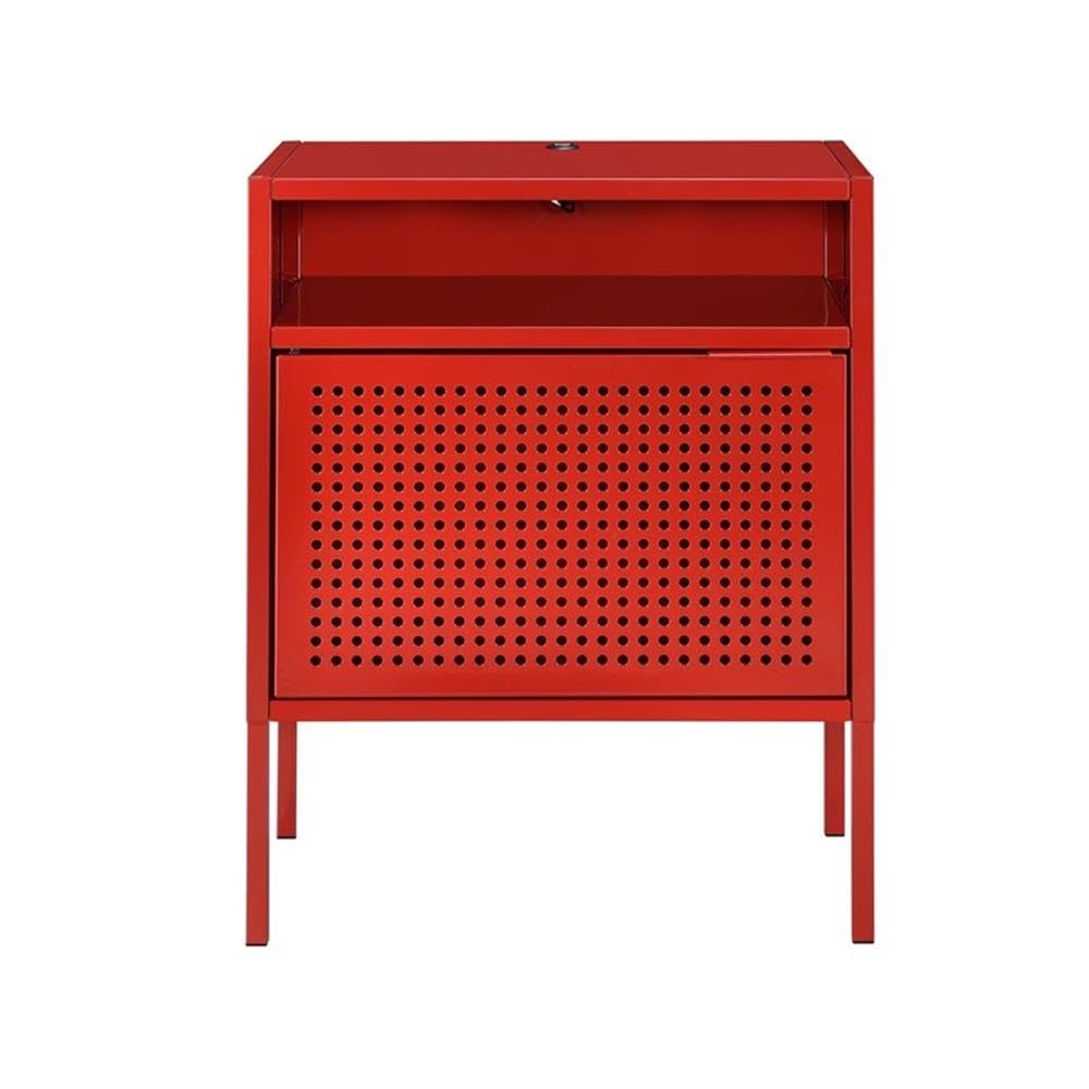 Red Metal Bedside Nightstand - From Where - 