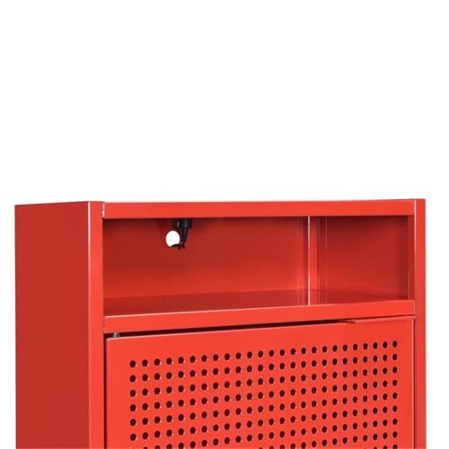 Red Metal Bedside Nightstand - From Where - 