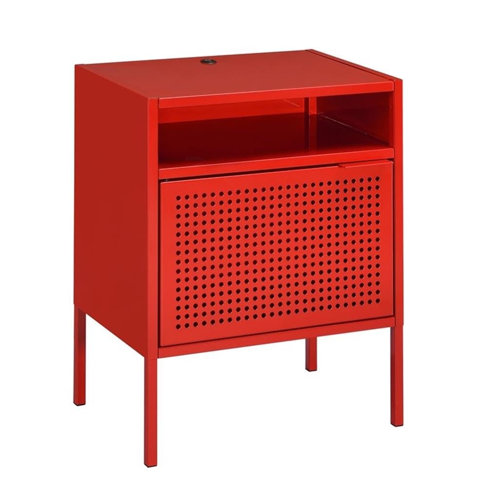 Red Metal Bedside Nightstand - From Where - 