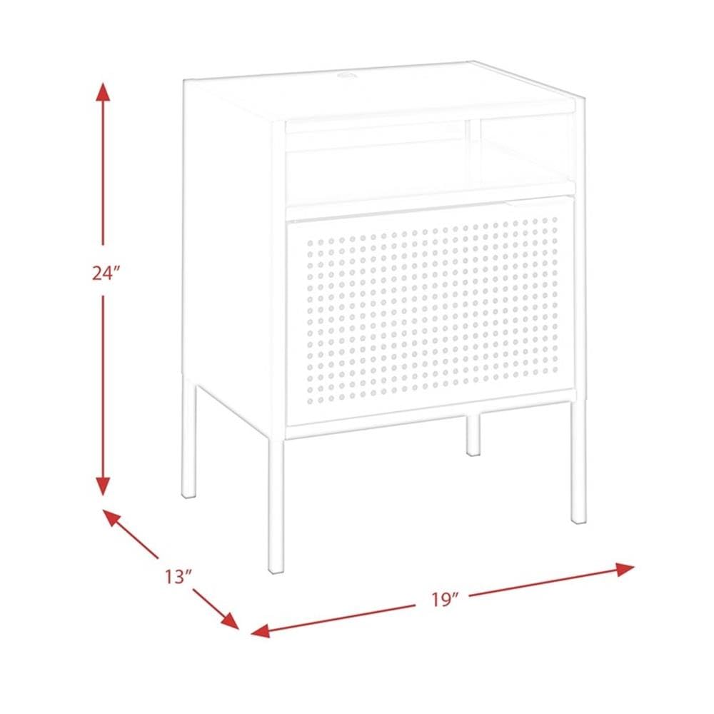 Red Metal Bedside Nightstand - From Where - 