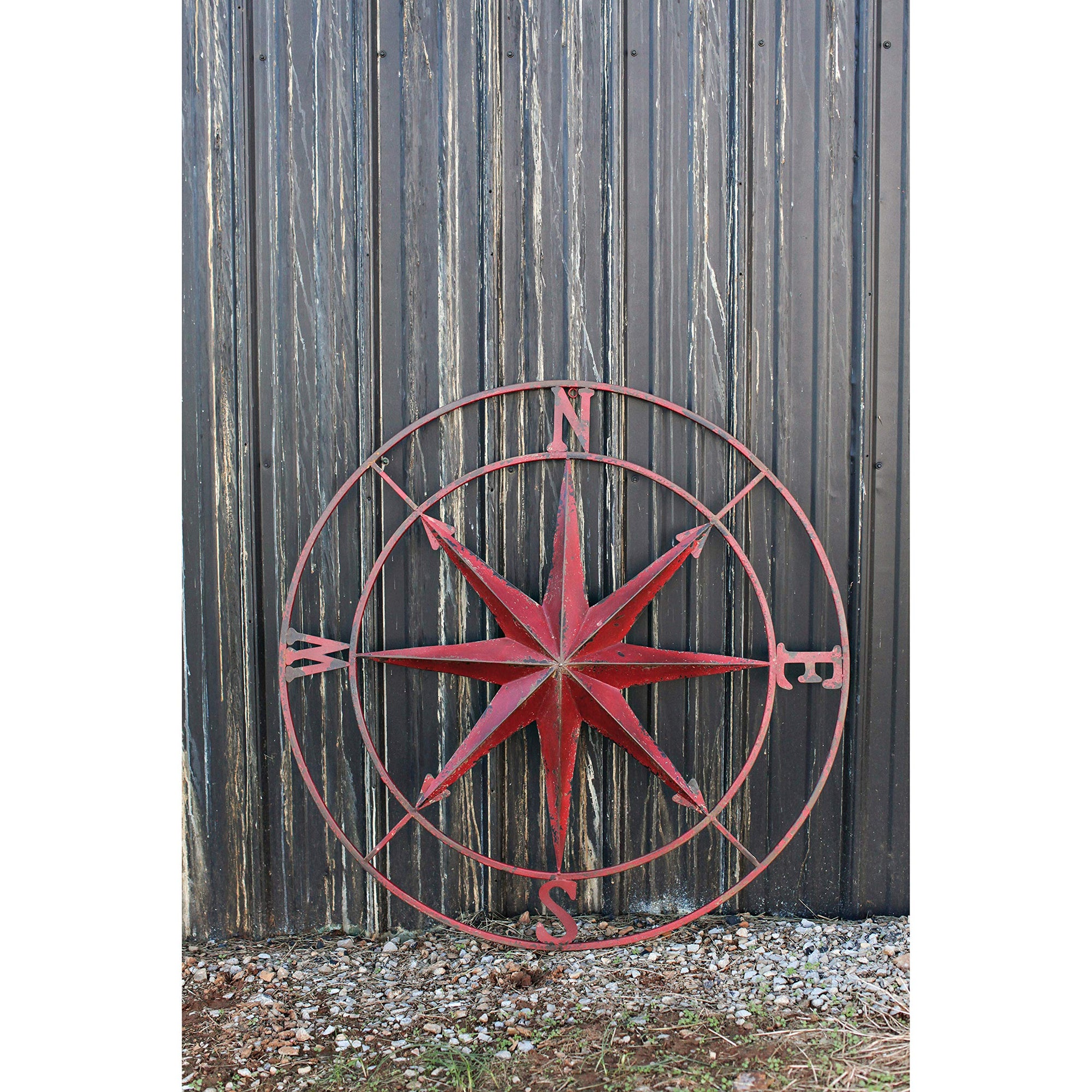 Red Metal Compass Wall Décor - From Where - 