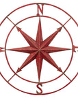 Red Metal Compass Wall Décor - From Where - 