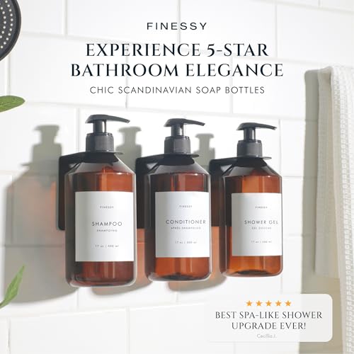 Refillable Shampoo and Conditioner Dispenser Wall Bottles with