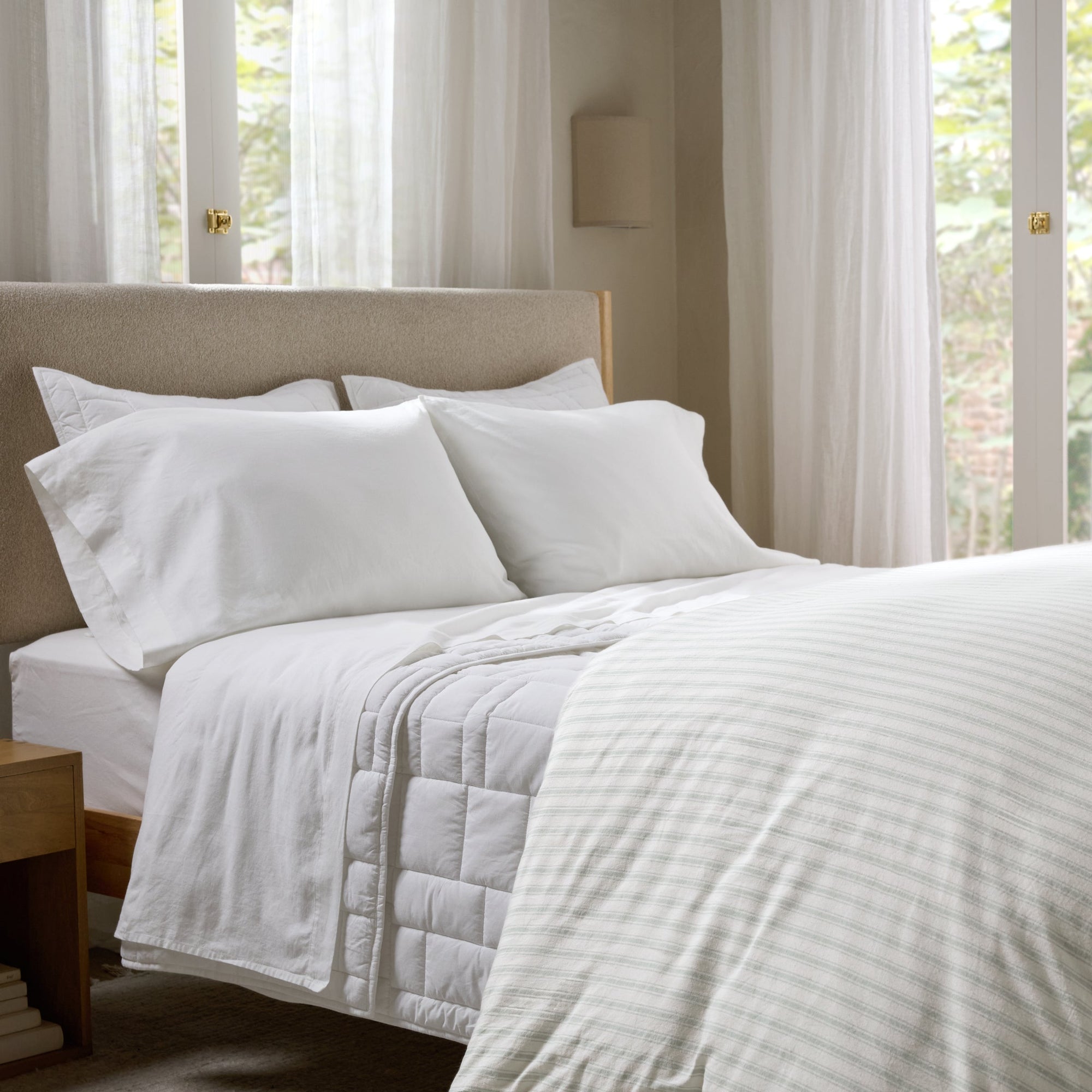 Linen Sheet Set - White K/CK