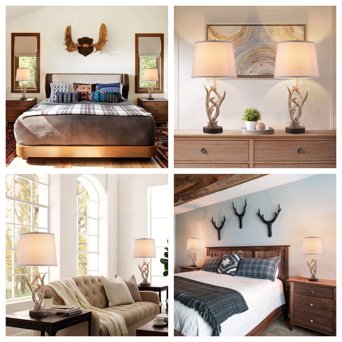 Resin Antler Table Lamp (Set of 2) - From Where - 