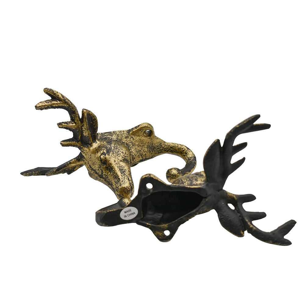 Retro Brass Deer Head Hooks - From Where - 
