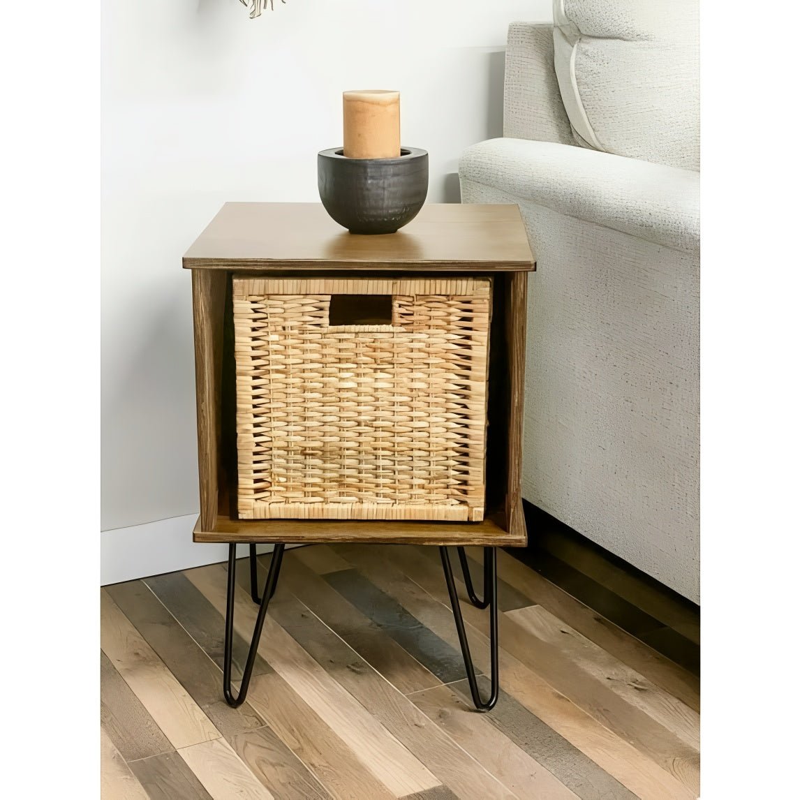 Retro End Table with Album Storage - From Where - 