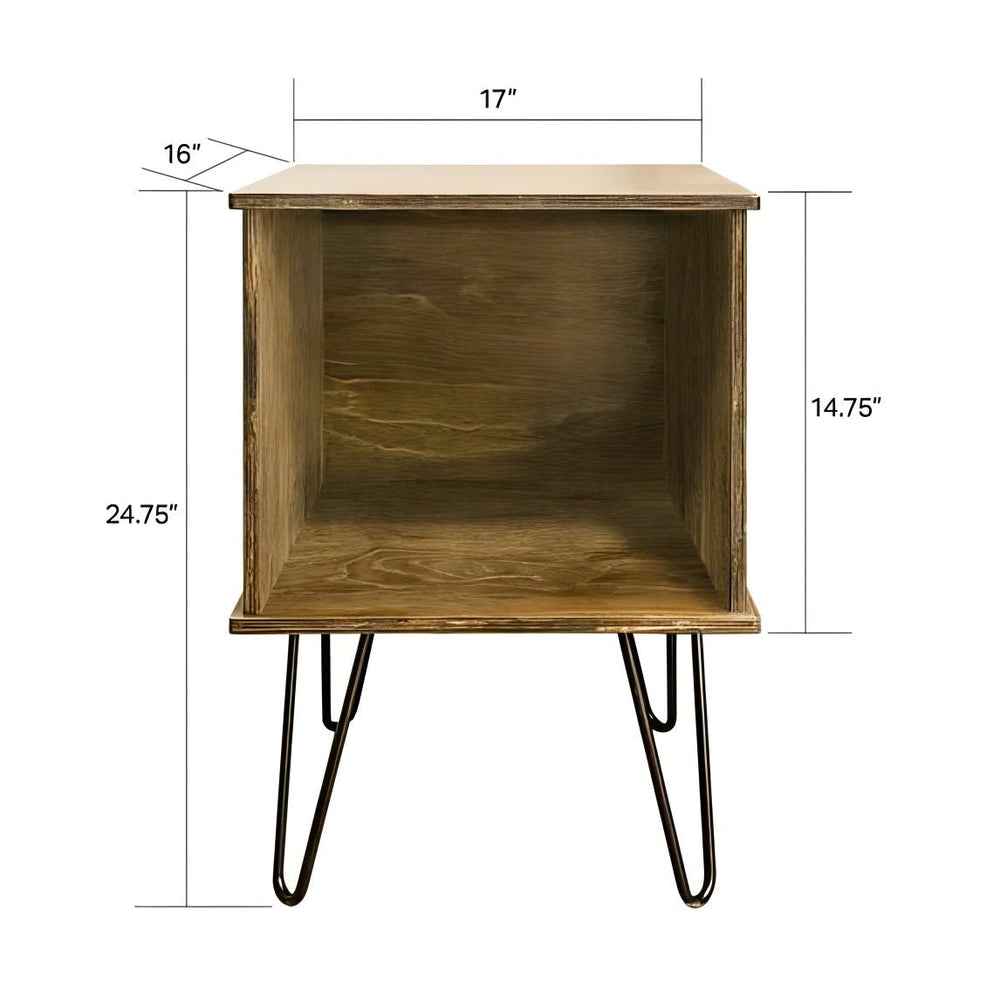 Retro End Table with Album Storage - From Where -