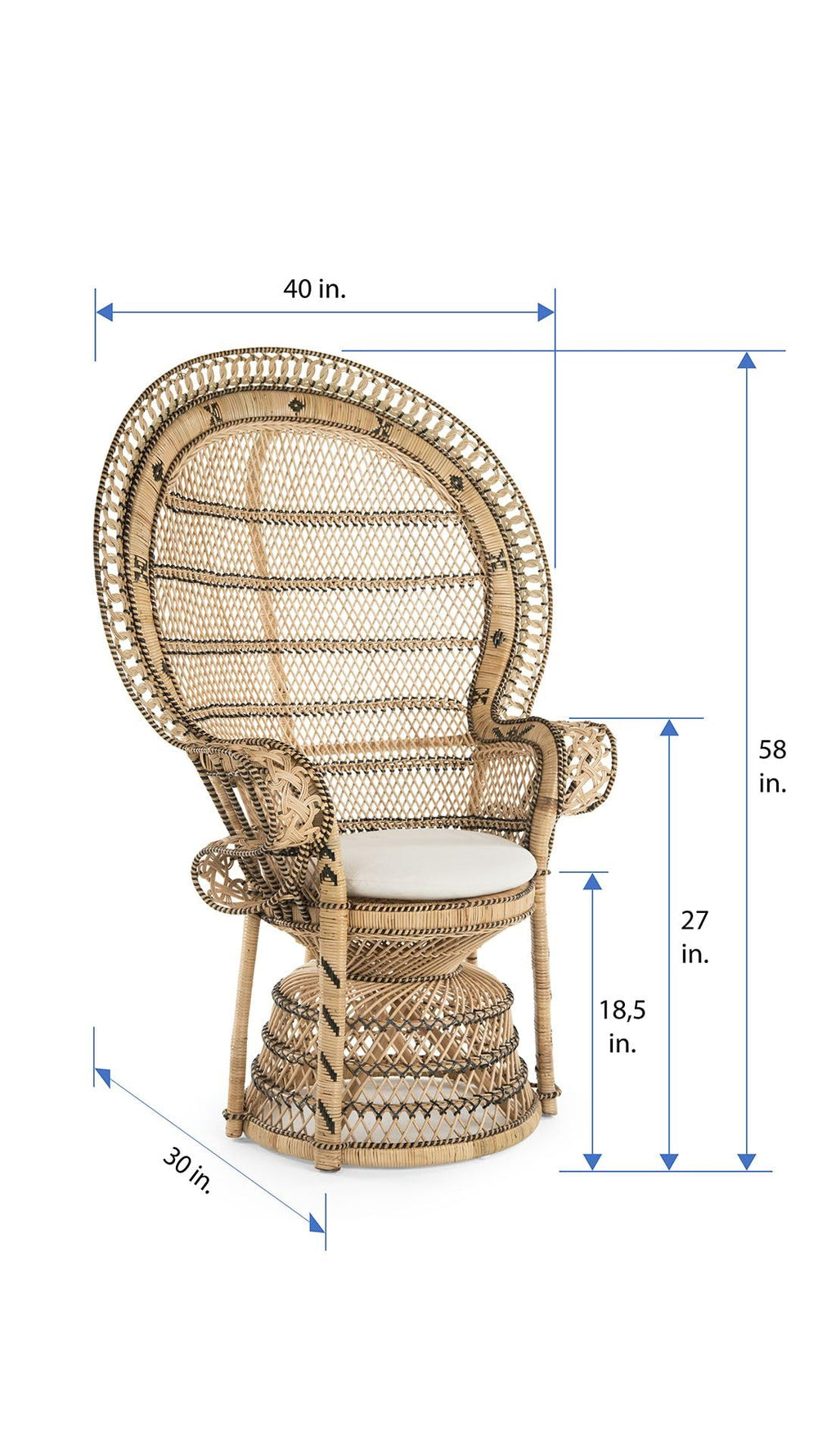 Retro Peacock Chair in Rattan - From Where - 