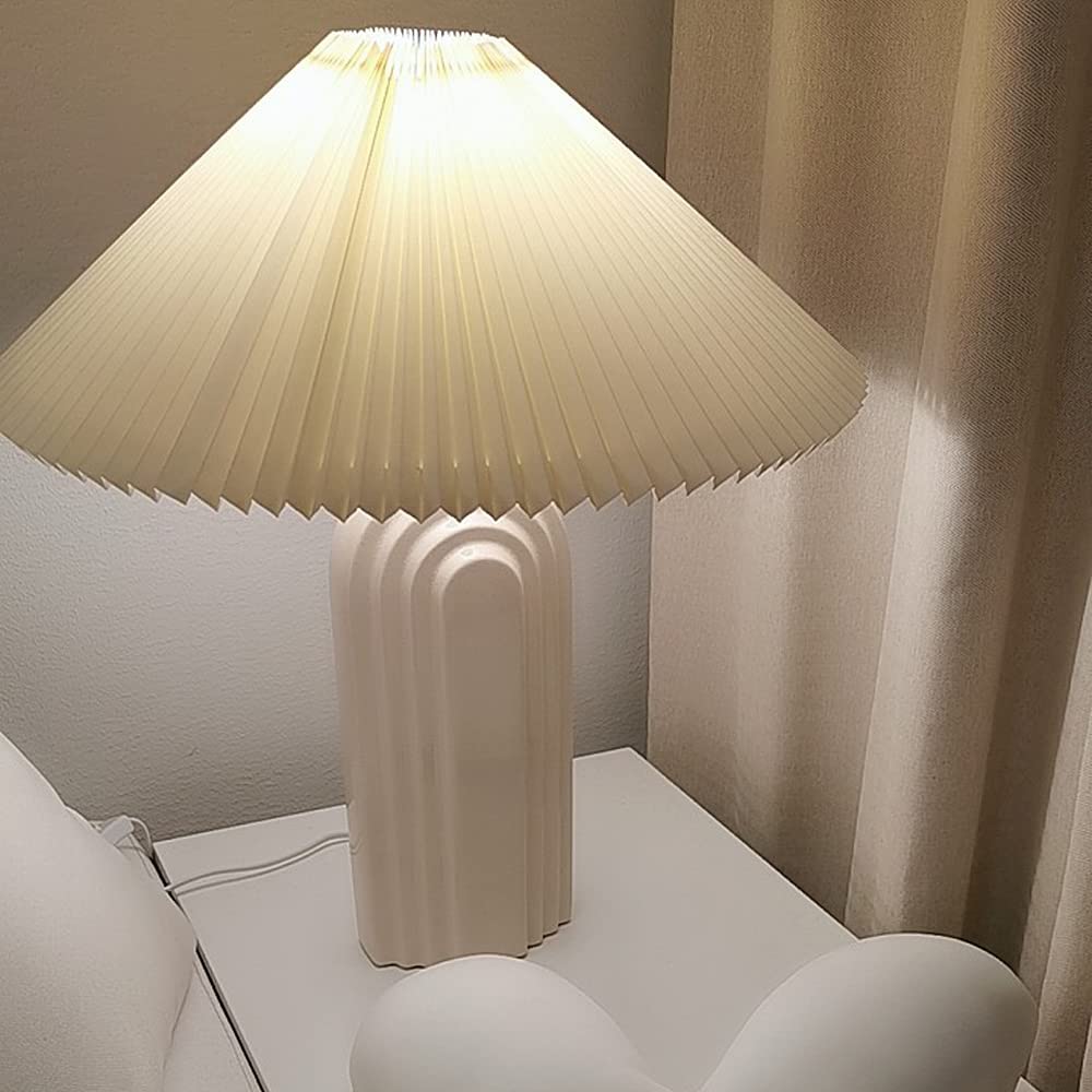 Retro Table Lamp with Fabric Lampshade - From Where - 