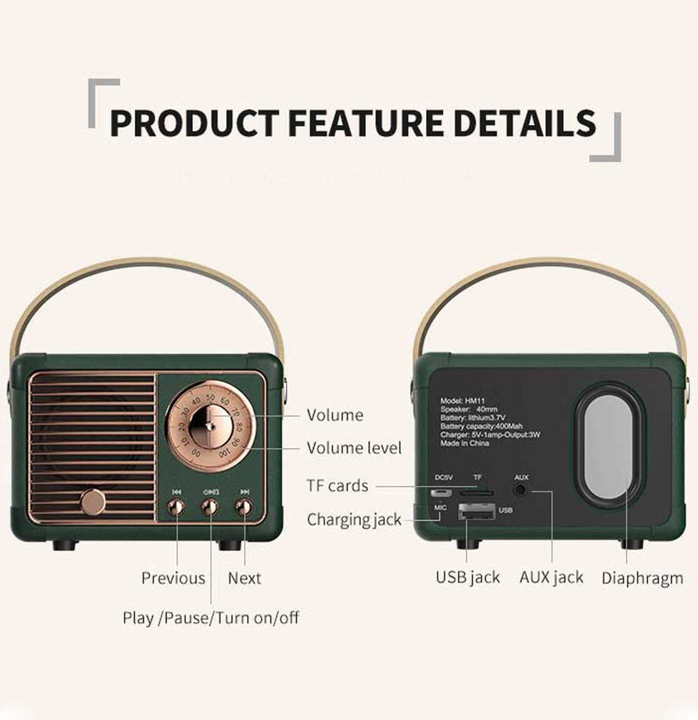 Retro Vintage Bluetooth Speaker - From Where - 