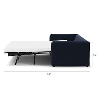 Riley 84&quot; Velvet Sofa Bed - Hale Ink - From Where - 