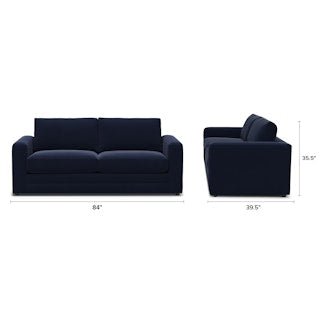 Riley 84&quot; Velvet Sofa Bed - Hale Ink - From Where - 