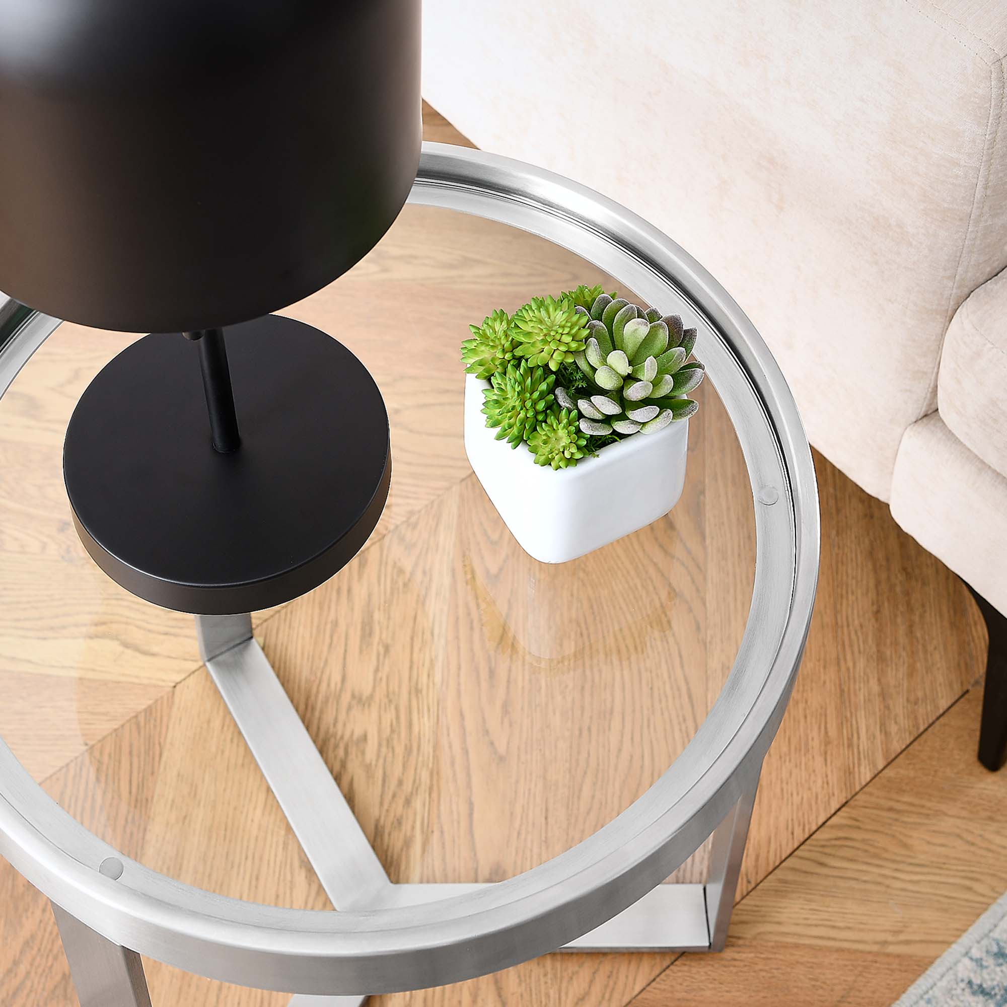 Riley Gold Accent Table - From Where - 