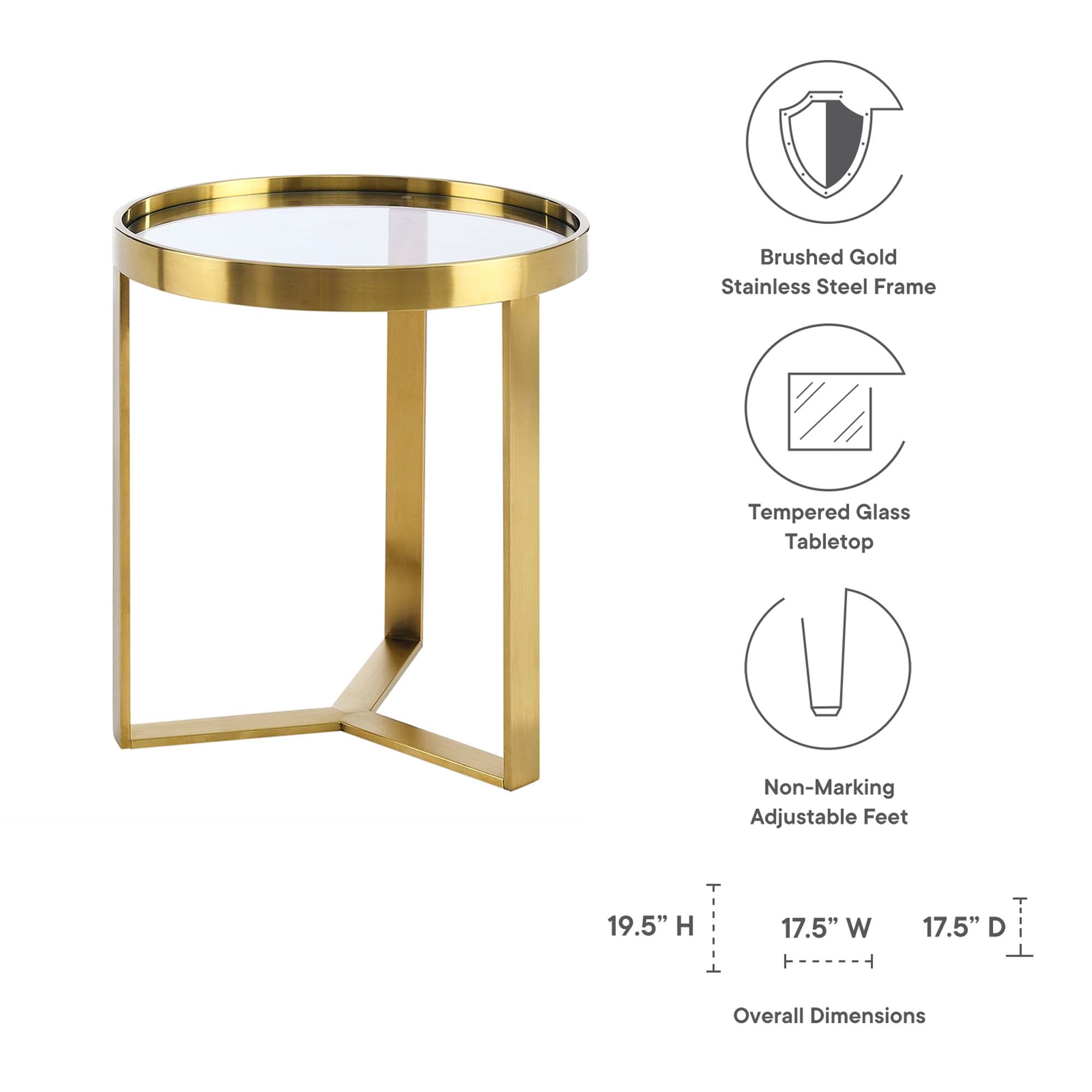 Riley Gold Accent Table - From Where - 