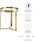 Riley Gold Accent Table - From Where - 