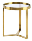 Riley Gold Accent Table - From Where - 