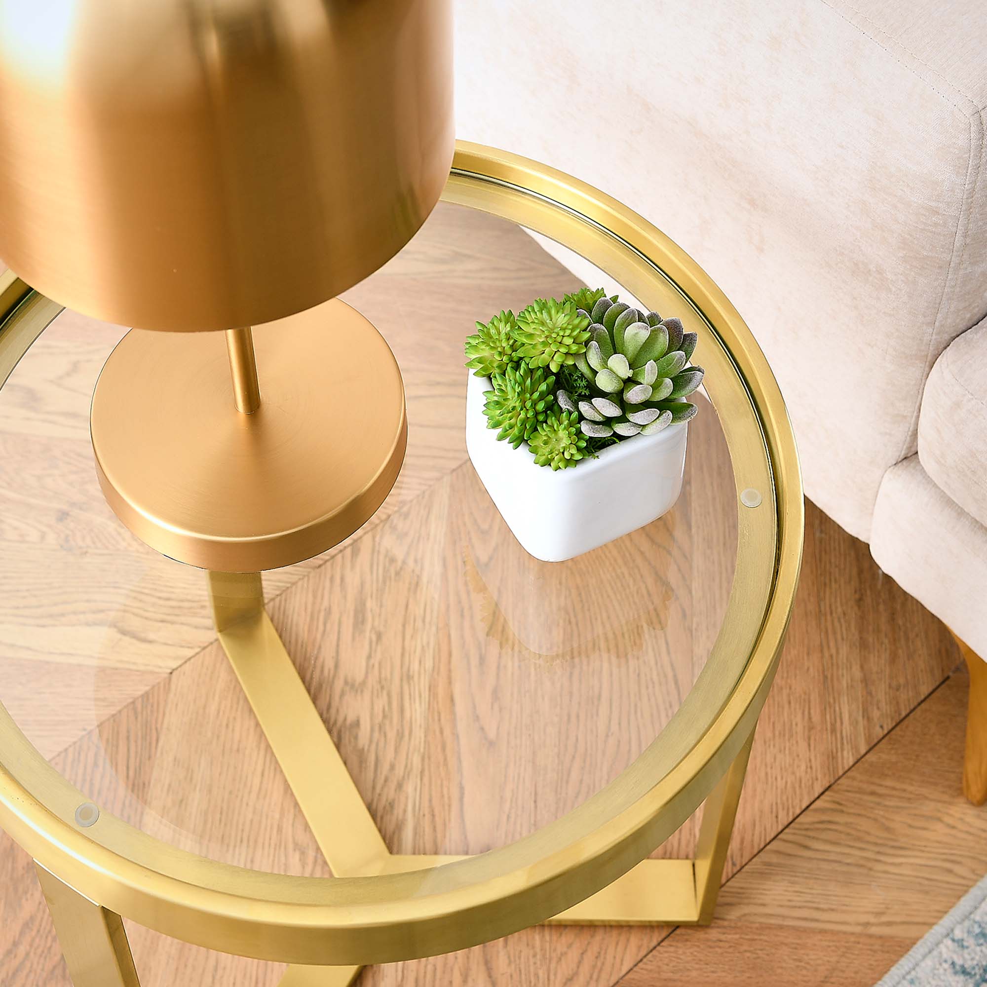 Riley Gold Accent Table - From Where - 