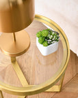 Riley Gold Accent Table - From Where - 