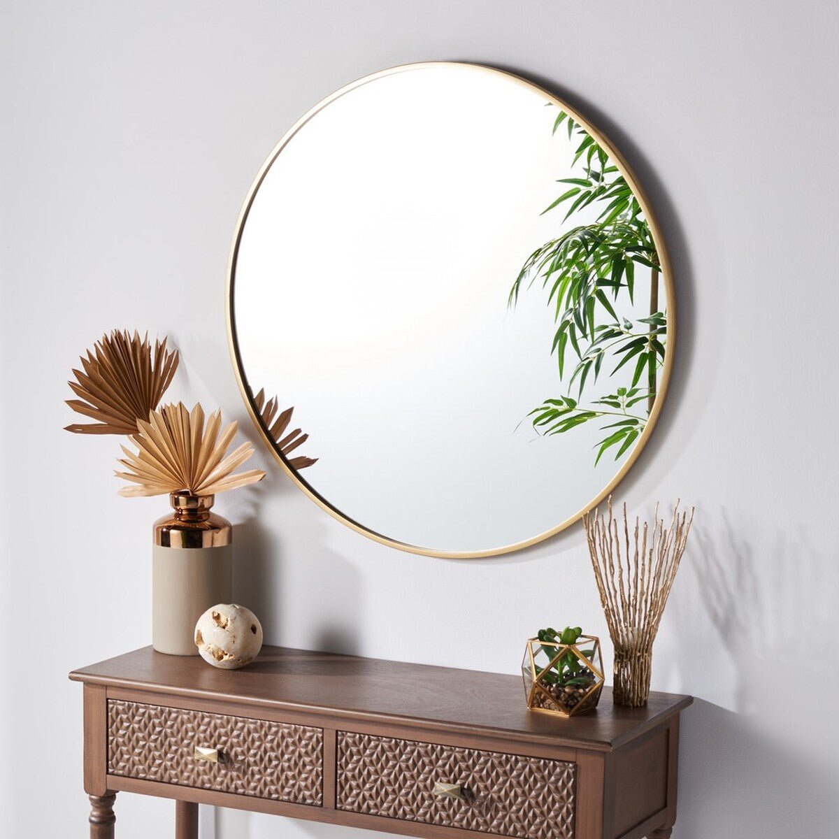 Rinlon Round Gold Mirror - From Where Finds - 