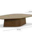 Roche Brown Ash Geometric Coffee Table - From Where Finds - 
