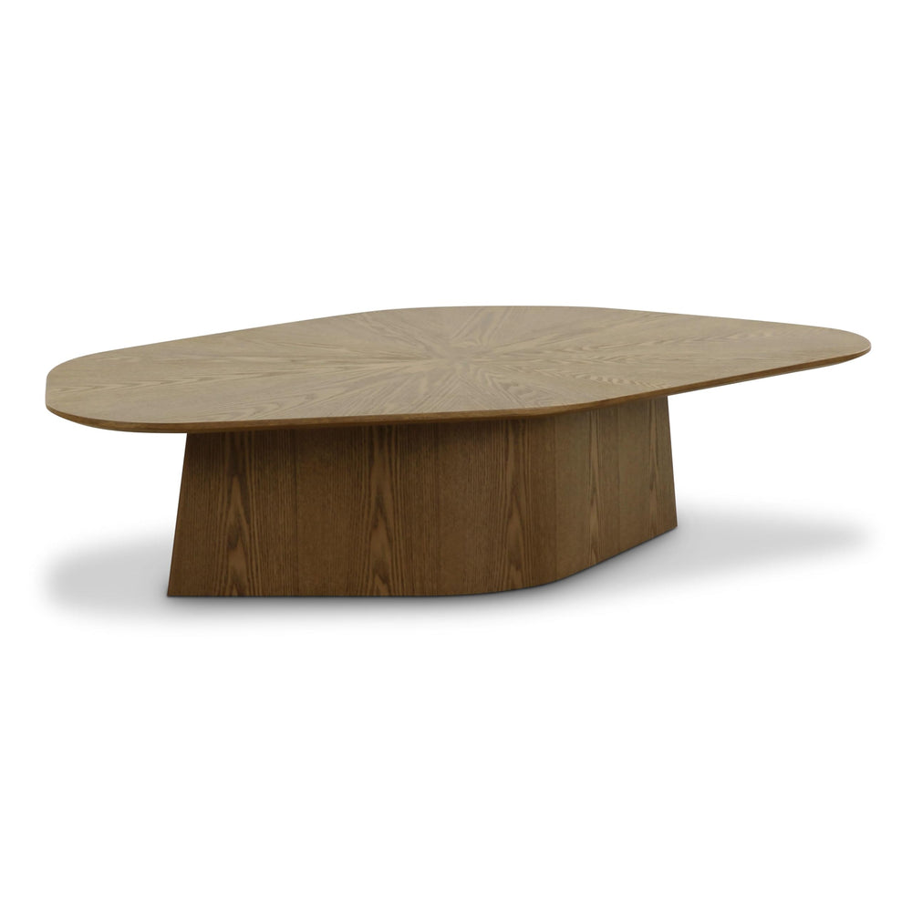 Roche Brown Ash Geometric Coffee Table - From Where Finds - 