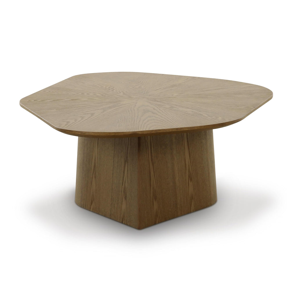 Roche Brown Ash Geometric Coffee Table - From Where Finds - 