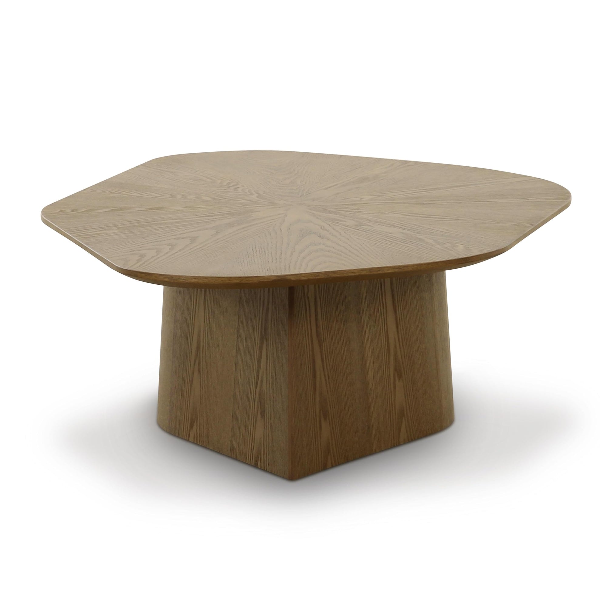 Roche Brown Ash Geometric Coffee Table - From Where Finds - 