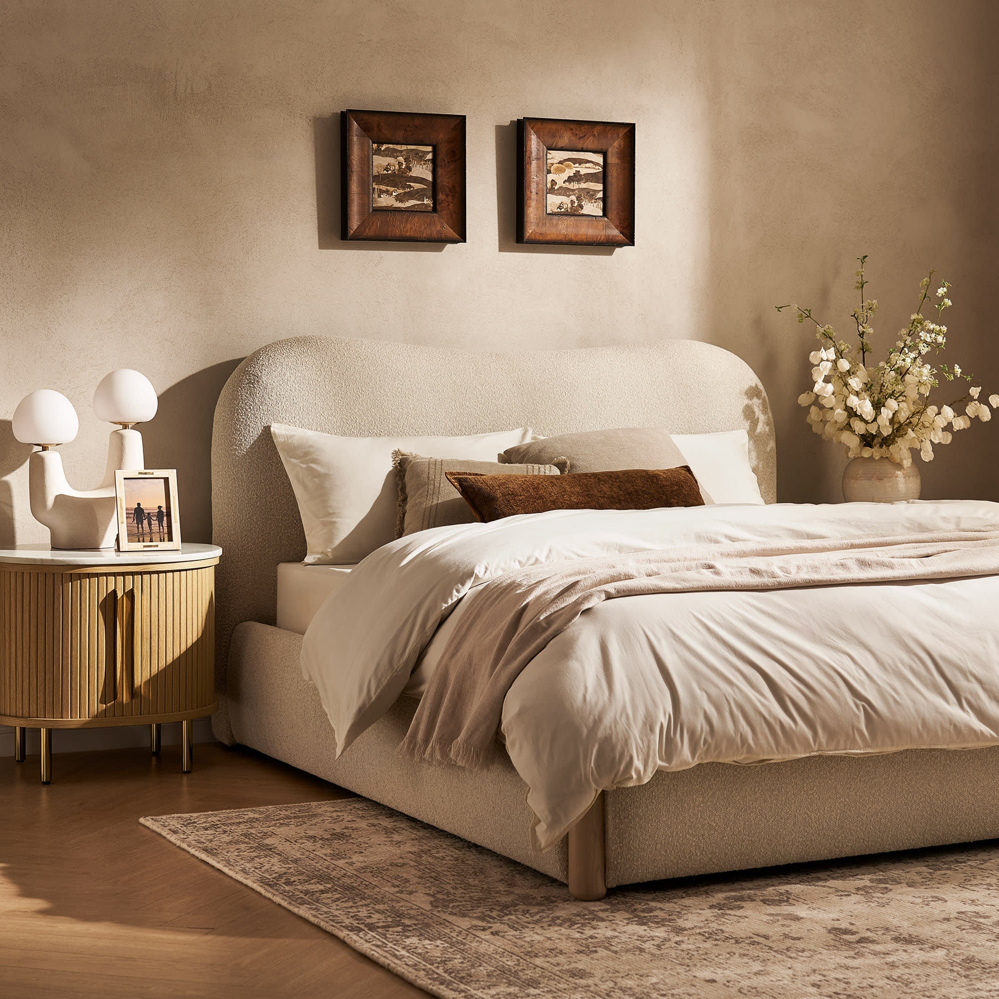 Rochelle Performance Bouclé Bed - From Where Finds -