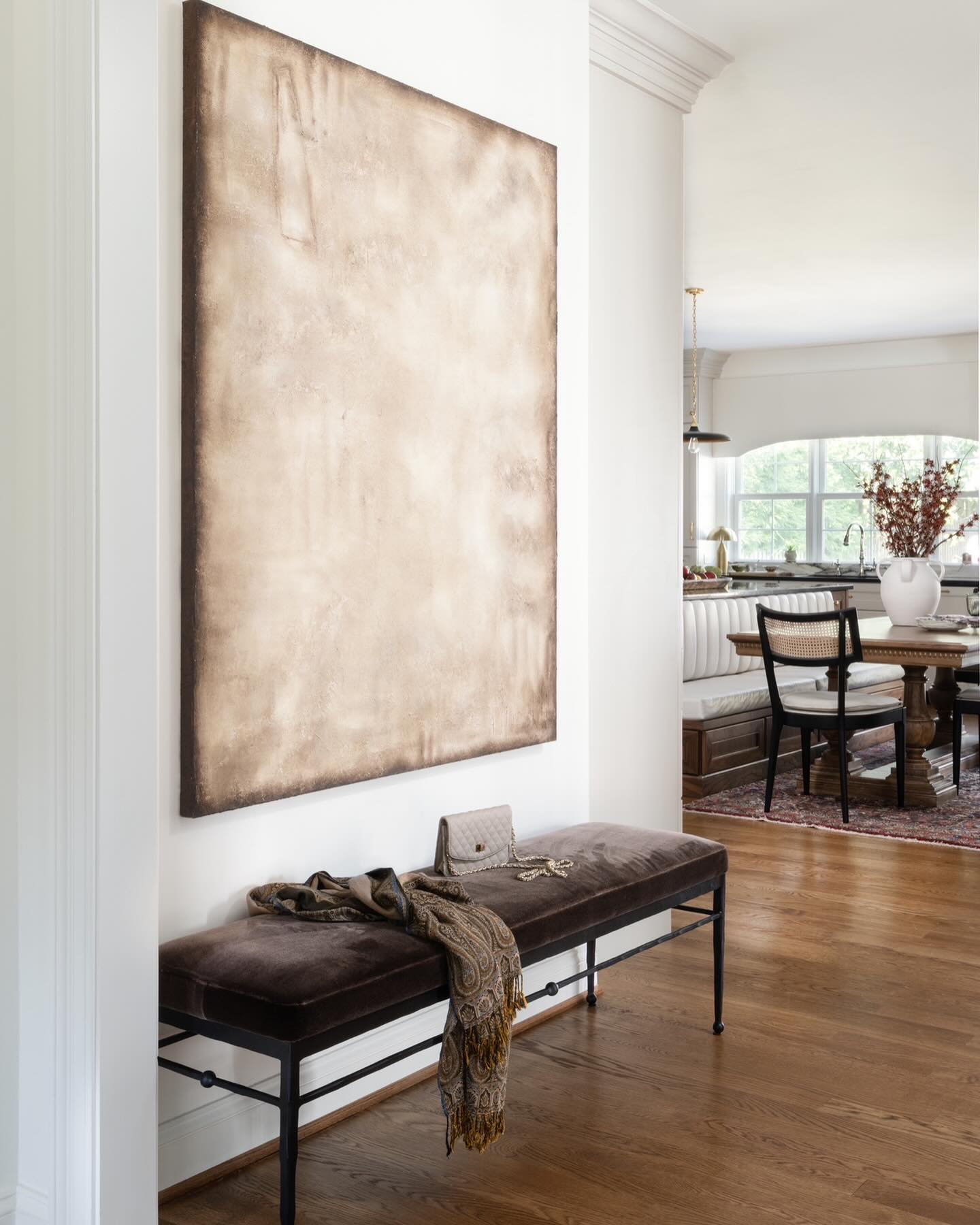 Rodin Brown Velvet Bench - From Where - 