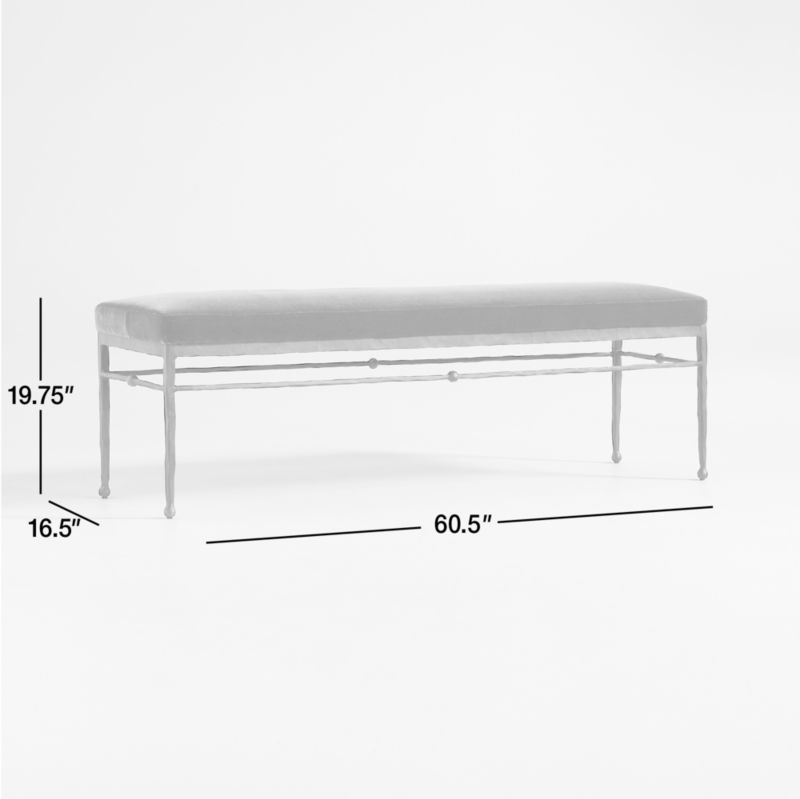 Rodin Brown Velvet Bench - From Where - 