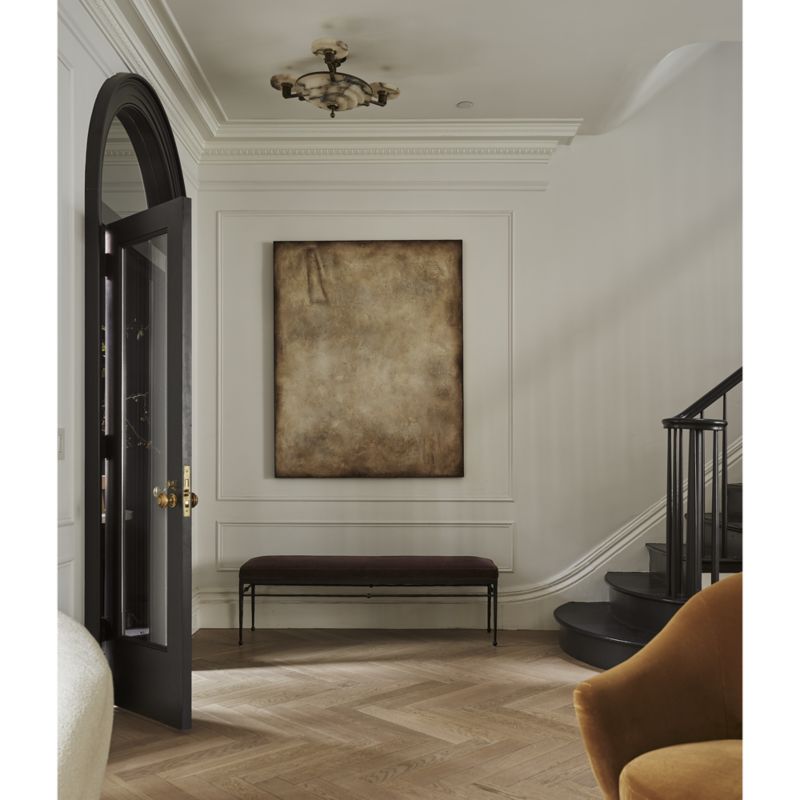 Rodin Brown Velvet Bench - From Where - 