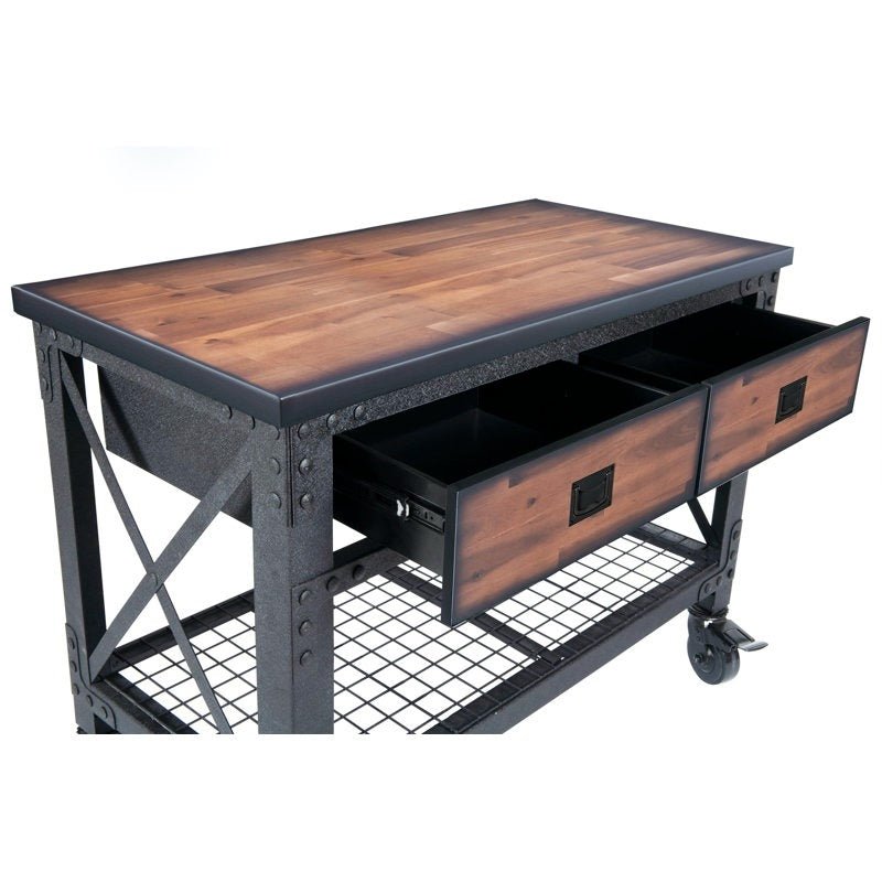 Rolling 48"W Butcher Block Top Workbench - From Where - 