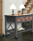 Rolling 48"W Butcher Block Top Workbench - From Where - 