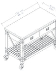 Rolling 48"W Butcher Block Top Workbench - From Where - 