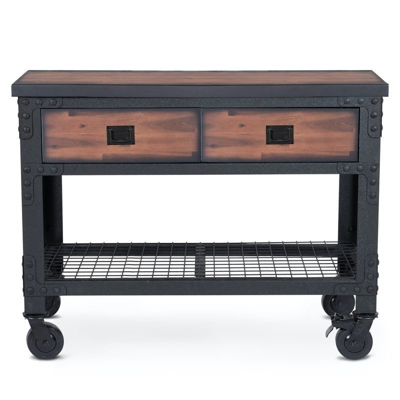 Rolling 48"W Butcher Block Top Workbench - From Where - 