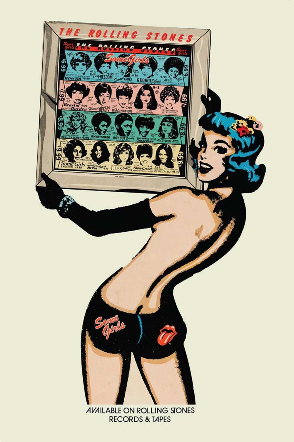 Rolling Stones Some Girls 1978 Art Poster - From Where - 