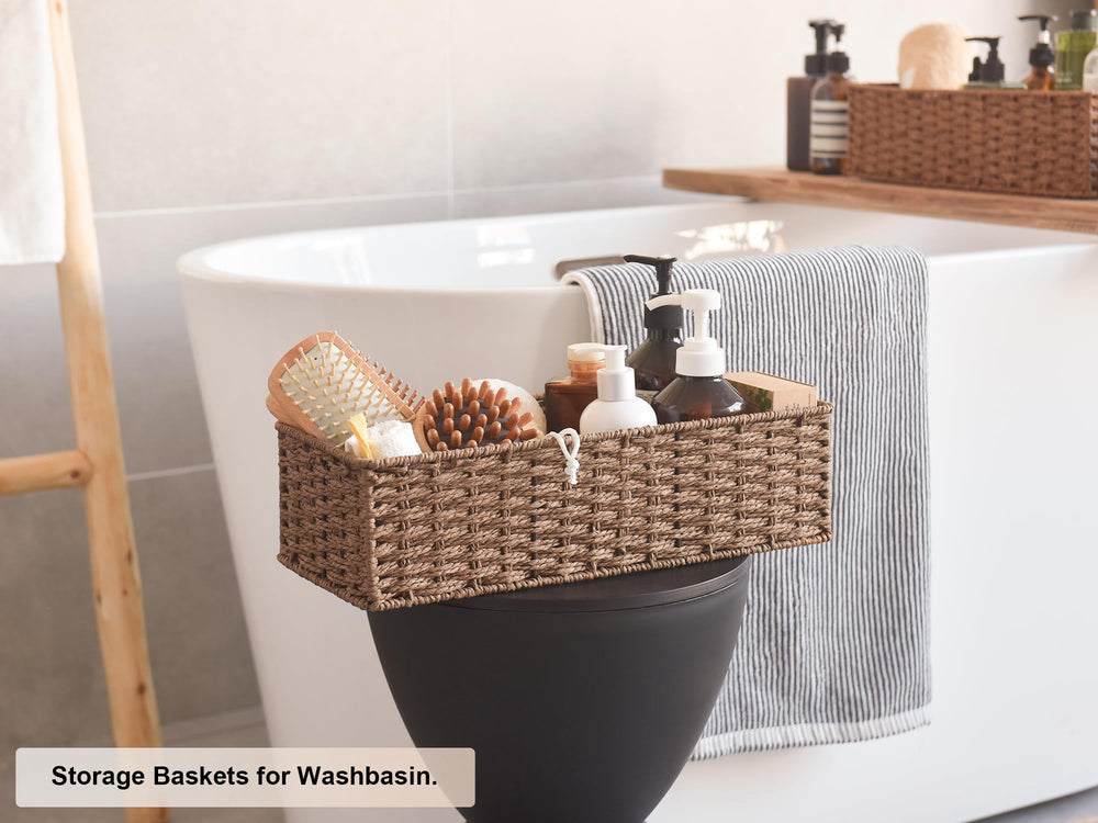 Rope Toilet Tank Topper Wicker Basket - From Where - 