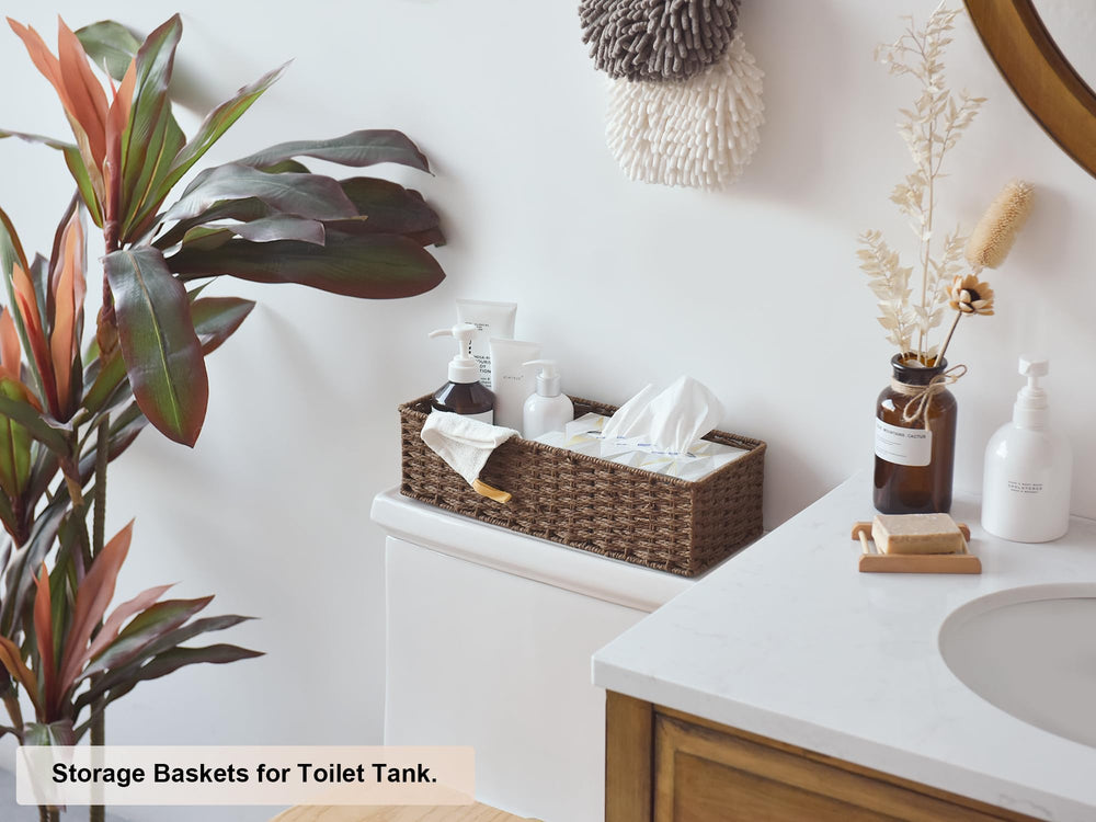 Rope Toilet Tank Topper Wicker Basket - From Where - 