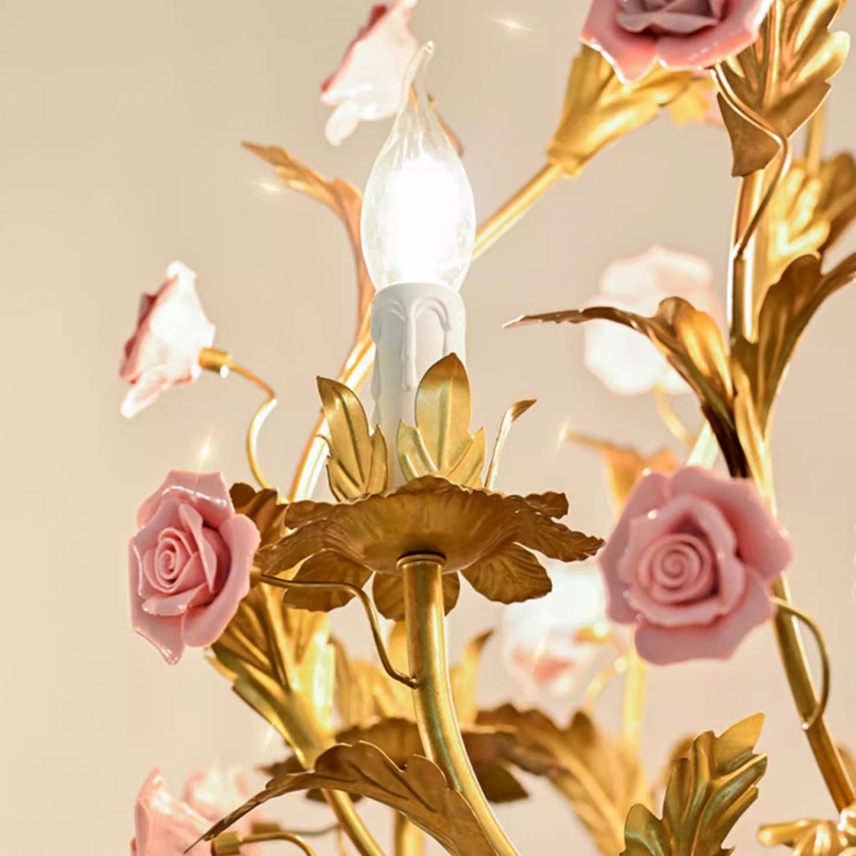 Rose Candelabra Metal Chandelier - From Where - 