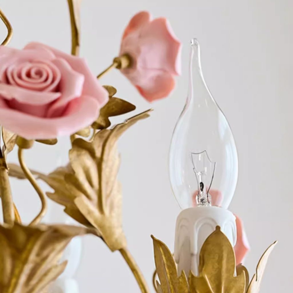 Rose Candelabra Metal Chandelier - From Where - 