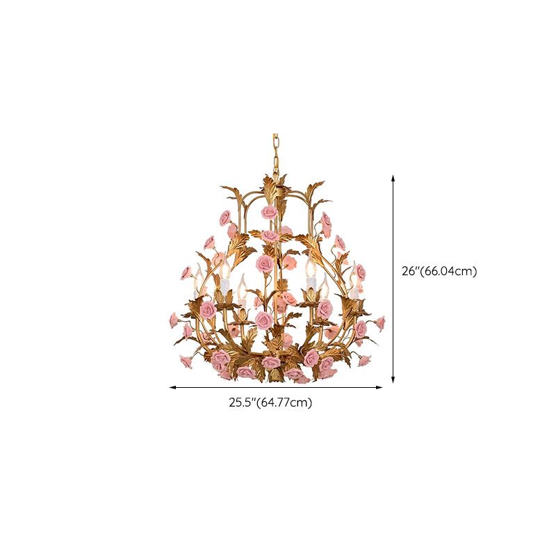 Rose Candelabra Metal Chandelier - From Where - 