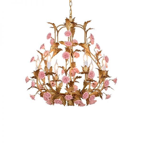 Rose Candelabra Metal Chandelier - From Where - 