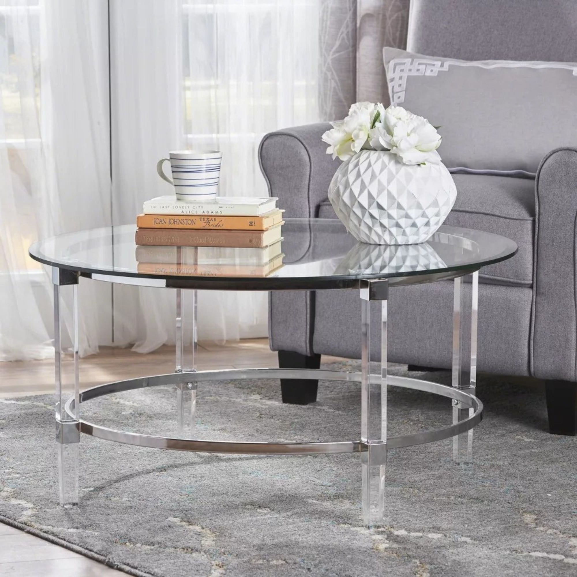 Round Clear Glass Coffee Table - From Where - 