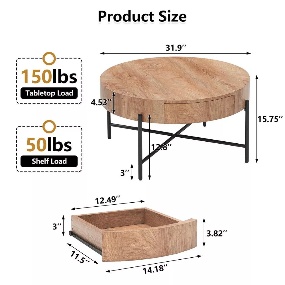 Round Coffee Table with Storage - From Where - 