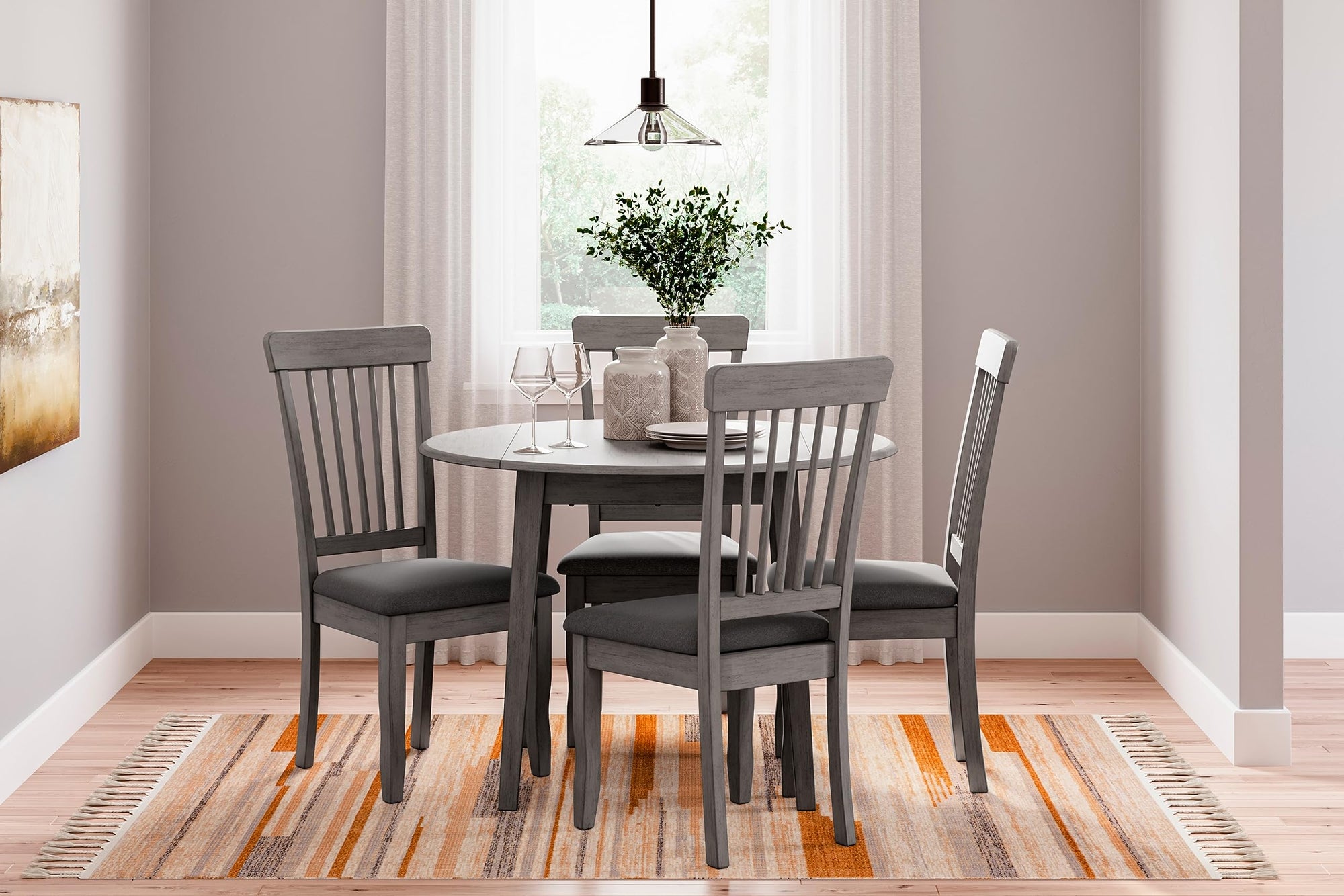 Round Dining Small Drop Leaf Table - From Where - 